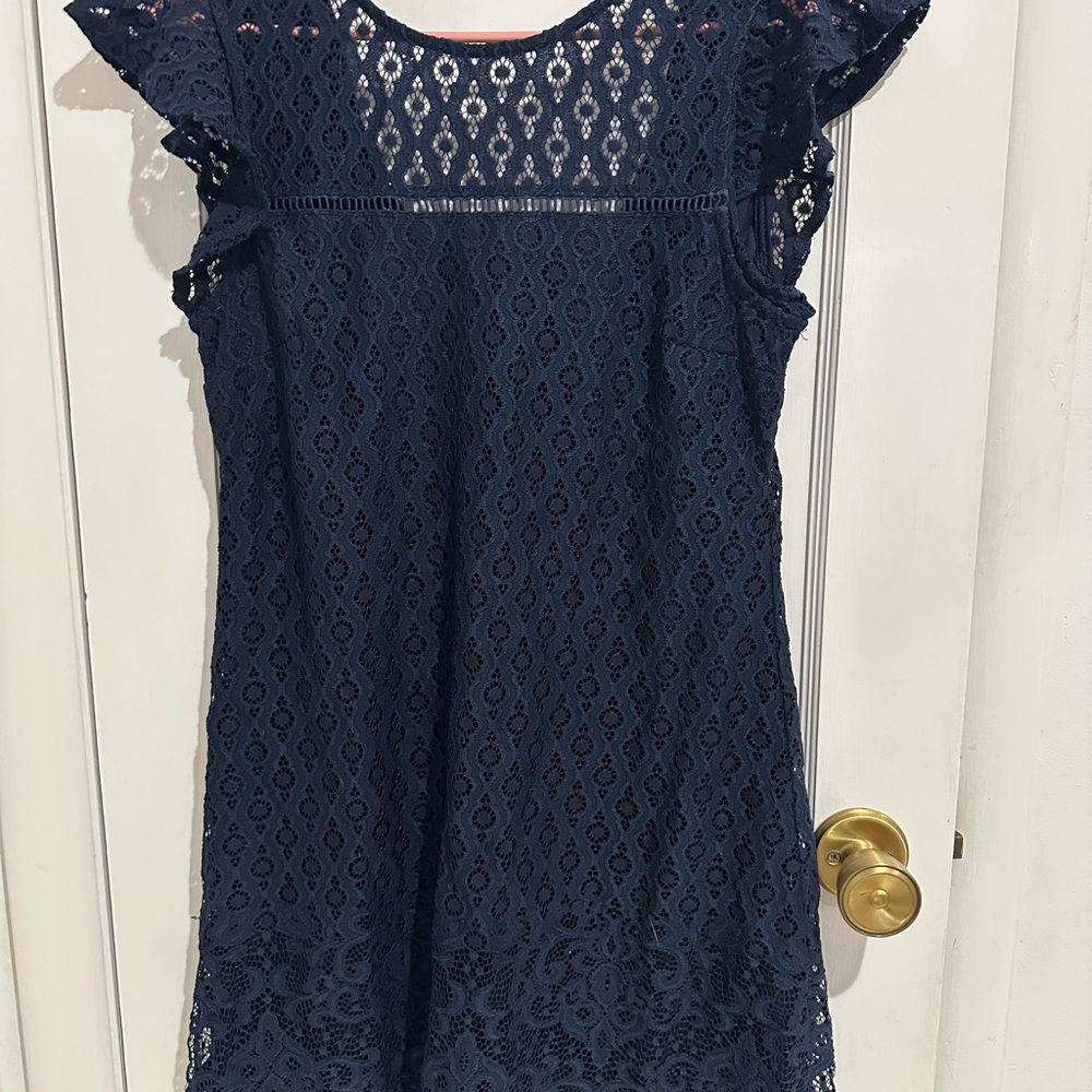 Speechless Navy Lace Mini Dress